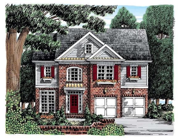 European, Traditional House Plan 83019 with 3 Beds, 3 Baths, 2 Car Garage Elevation