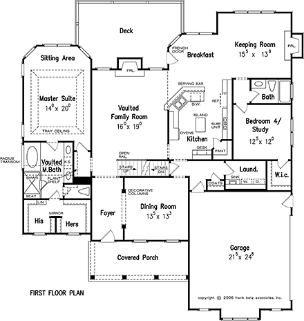 Country, European, Farmhouse, Victorian House Plan 83024 with 4 Beds, 4 Baths, 2 Car Garage First Level Plan