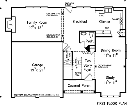 Traditional House Plan 83027 with 3 Beds, 3 Baths, 2 Car Garage First Level Plan