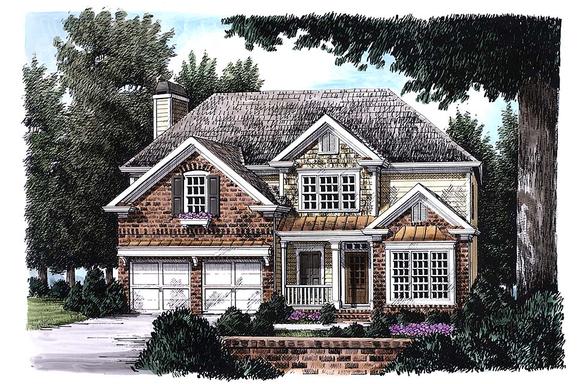 Traditional House Plan 83027 with 3 Beds, 3 Baths, 2 Car Garage Elevation