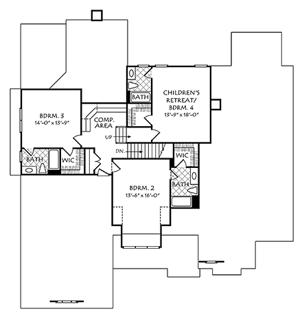 House Plan 83034 - Traditional Style with 3954 Sq Ft, 5 Bed, 5 Ba