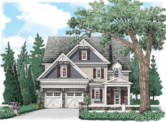 Colonial, Craftsman, Traditional House Plan 83040 with 4 Beds, 4 Baths, 2 Car Garage Elevation