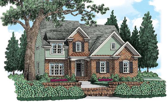 Cottage, Traditional House Plan 83043 with 4 Beds, 3 Baths, 2 Car Garage Elevation