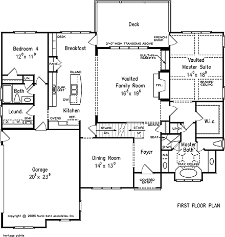 Craftsman, Traditional House Plan 83045 with 4 Beds, 3 Baths, 2 Car Garage First Level Plan