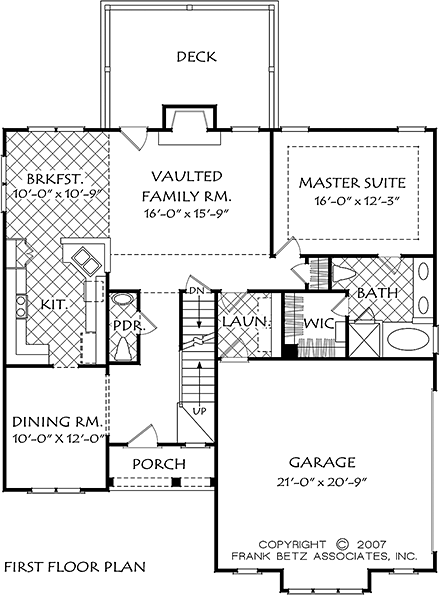 Cottage, European House Plan 83047 with 3 Beds, 3 Baths, 2 Car Garage First Level Plan