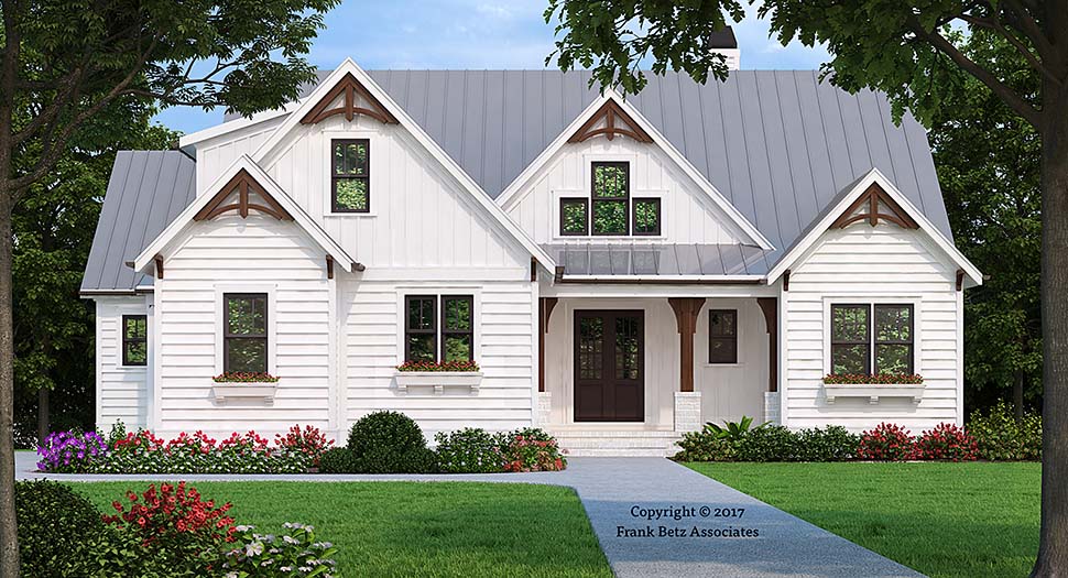 Craftsman, Traditional Plan with 2205 Sq. Ft., 3 Bedrooms, 3 Bathrooms, 2 Car Garage Elevation