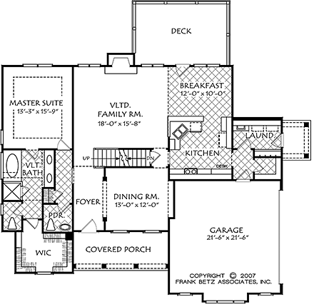 Country, Farmhouse, Traditional House Plan 83057 with 3 Beds, 3 Baths, 2 Car Garage First Level Plan