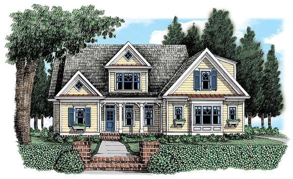 Country, Farmhouse, Traditional House Plan 83057 with 3 Beds, 3 Baths, 2 Car Garage Elevation