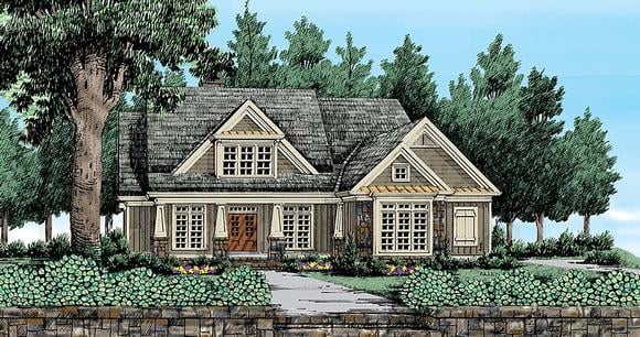 Bungalow, Craftsman, Traditional House Plan 83060 with 4 Beds, 4 Baths, 2 Car Garage Elevation