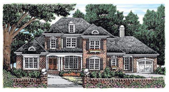 European, French Country House Plan 83061 with 5 Beds, 5 Baths, 2 Car Garage Elevation