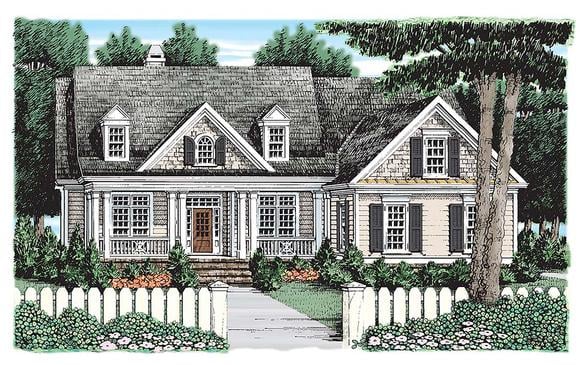 Colonial, Cottage, Country House Plan 83065 with 4 Beds, 3 Baths, 2 Car Garage Elevation
