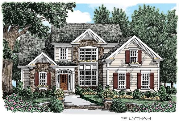 Cottage, Traditional House Plan 83066 with 3 Beds, 3 Baths, 2 Car Garage Elevation