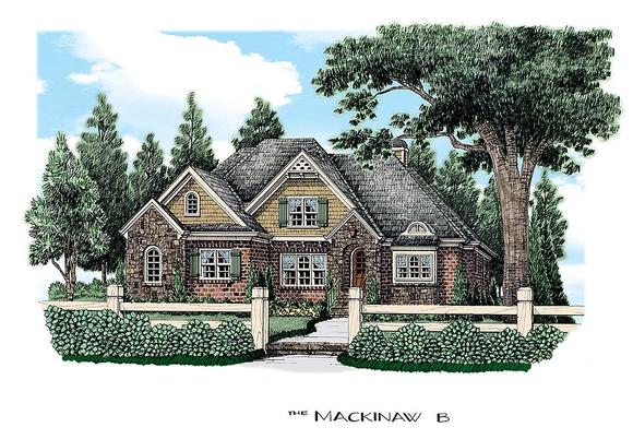 Colonial, European House Plan 83068 with 4 Beds, 3 Baths, 2 Car Garage Elevation