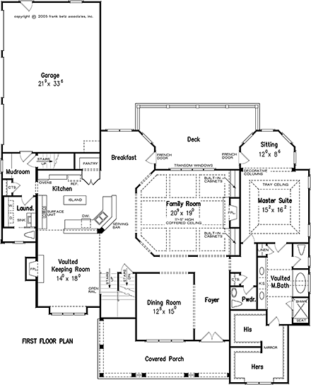 Craftsman House Plan 83074 with 4 Beds, 6 Baths, 3 Car Garage First Level Plan