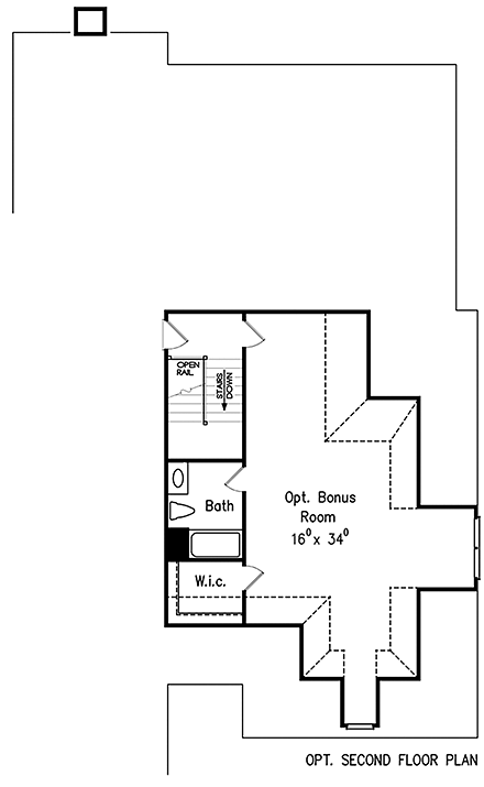 European, French Country House Plan 83077, 3 Car Garage Second Level Plan