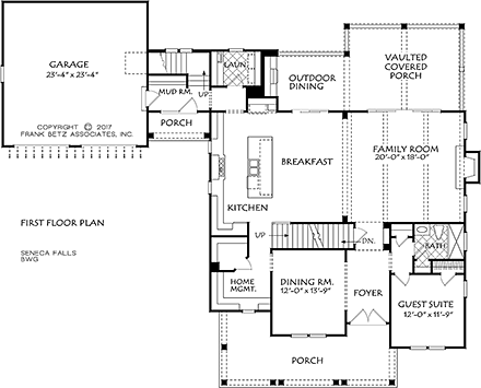 Country, Farmhouse House Plan 83082 with 5 Beds, 4 Baths, 2 Car Garage First Level Plan