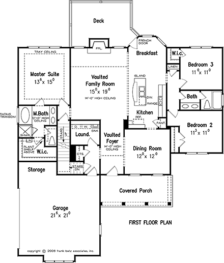 Cottage, Country, Traditional House Plan 83095 with 3 Beds, 2 Baths, 2 Car Garage First Level Plan