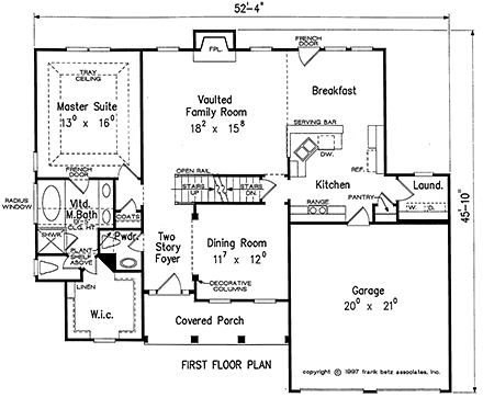 European, Traditional House Plan 83102 with 3 Beds, 3 Baths, 2 Car Garage First Level Plan