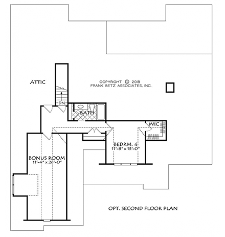 Craftsman, Farmhouse, Traditional House Plan 83109 with 3 Beds, 2 Baths, 2 Car Garage Second Level Plan