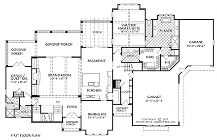 European, Modern, Traditional House Plan 83112 with 5 Beds, 5 Baths, 3 Car Garage First Level Plan