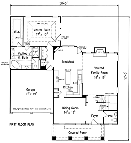 Cottage, Craftsman, Farmhouse, Traditional House Plan 83114 with 3 Beds, 3 Baths, 2 Car Garage First Level Plan