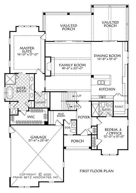 Country, Farmhouse House Plan 83116 with 4 Beds, 4 Baths, 2 Car Garage First Level Plan