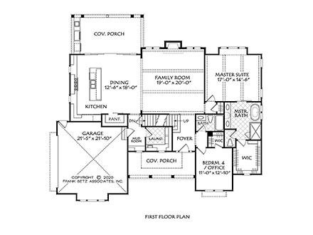 Country, Craftsman, Farmhouse, Southern House Plan 83117 with 4 Beds, 4 Baths, 2 Car Garage First Level Plan