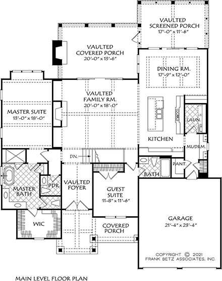 Cottage, Country, Craftsman, Ranch, Traditional House Plan 83124 with 4 Beds, 5 Baths, 2 Car Garage First Level Plan