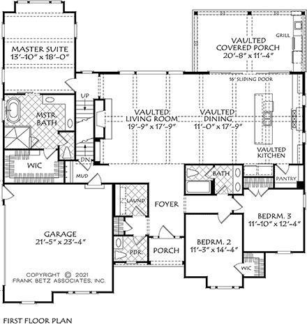 Cottage, Farmhouse, Ranch, Traditional House Plan 83125 with 3 Beds, 3 Baths, 2 Car Garage First Level Plan