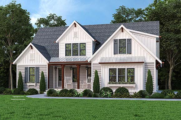 Cottage, Country, Farmhouse, Traditional House Plan 83129 with 3 Beds, 3 Baths, 2 Car Garage Elevation