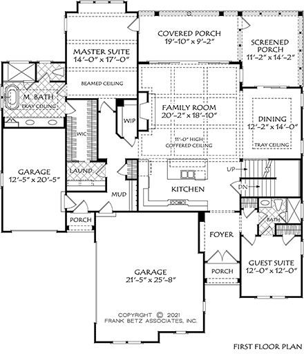Cottage, Craftsman, Traditional House Plan 83133 with 4 Beds, 3 Baths, 3 Car Garage First Level Plan