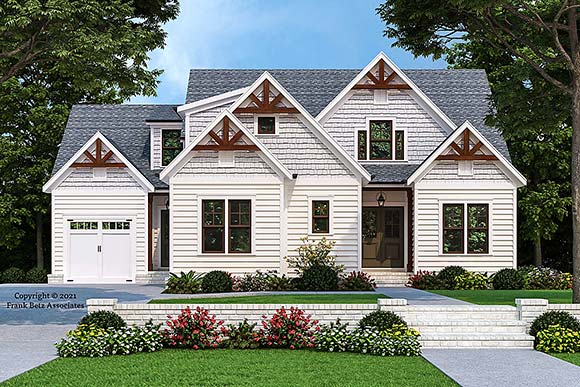 Cottage, Craftsman, Traditional House Plan 83133 with 4 Beds, 3 Baths, 3 Car Garage Elevation