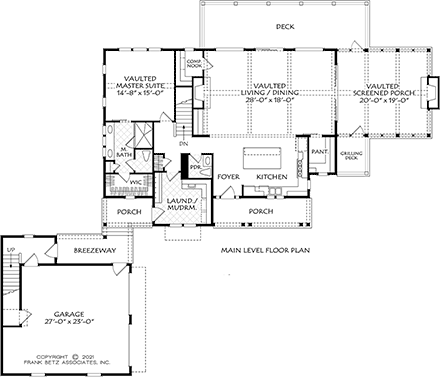 Cottage, Craftsman, Farmhouse, Ranch, Traditional House Plan 83136 with 4 Beds, 5 Baths, 2 Car Garage First Level Plan
