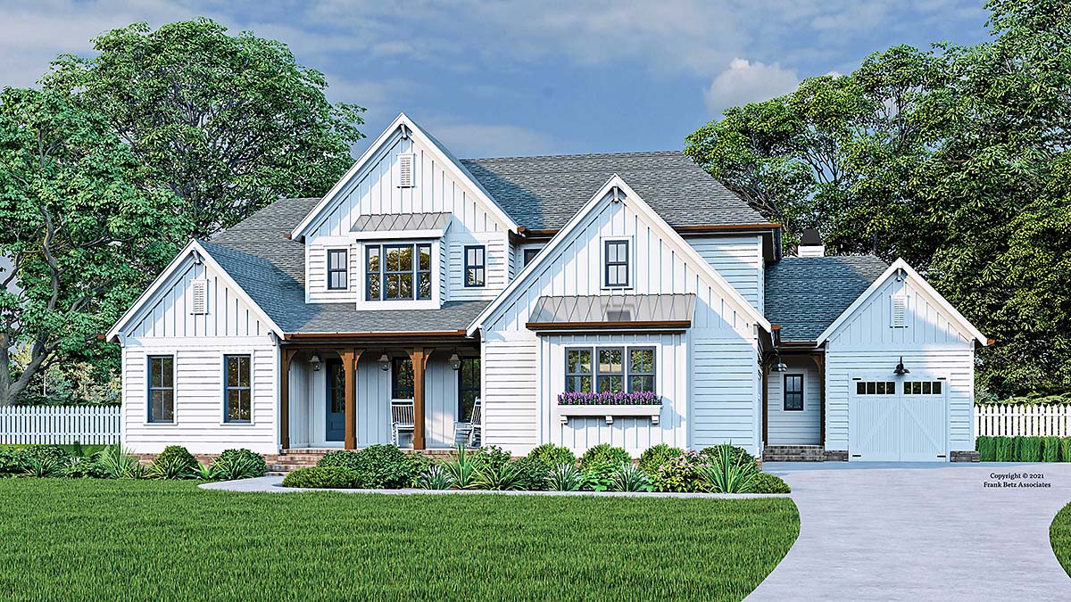 Cottage, Country, Farmhouse, Traditional House Plan 83137 with 4 Beds, 4 Baths, 3 Car Garage Elevation