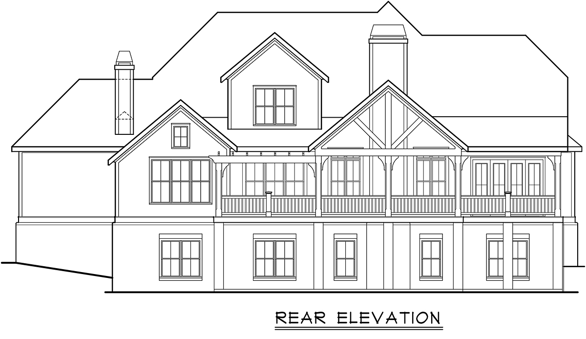 Cottage, Country, Farmhouse, Traditional House Plan 83137 with 4 Beds, 4 Baths, 3 Car Garage Rear Elevation
