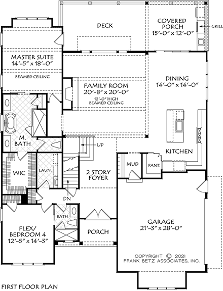 Cottage, Farmhouse, Traditional House Plan 83138 with 4 Beds, 4 Baths, 2 Car Garage First Level Plan