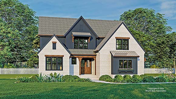 Cottage, Farmhouse, Traditional House Plan 83138 with 4 Beds, 4 Baths, 2 Car Garage Elevation