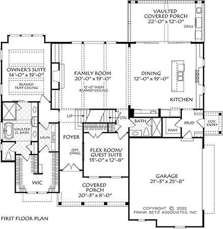 Country, Farmhouse, Traditional House Plan 83142 with 4 Beds, 3 Baths, 2 Car Garage First Level Plan