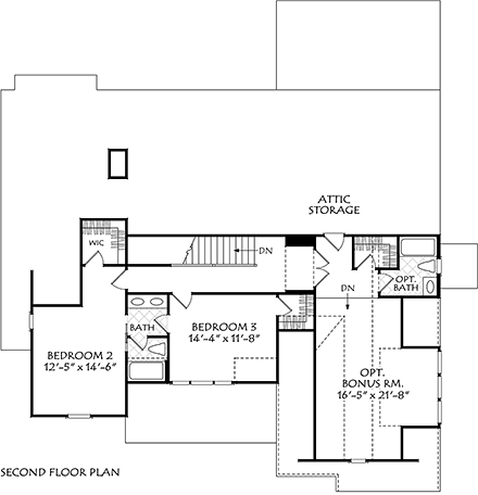 Country, Farmhouse, Traditional House Plan 83142 with 4 Beds, 3 Baths, 2 Car Garage Second Level Plan
