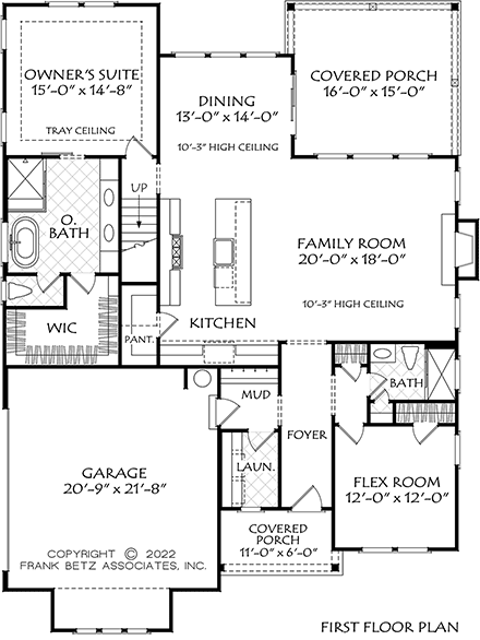 Cottage, Craftsman, Farmhouse House Plan 83143 with 4 Beds, 3 Baths, 2 Car Garage First Level Plan