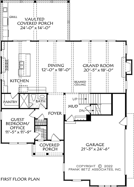 Cottage, Country, Craftsman, Farmhouse, Traditional House Plan 83145 with 3 Beds, 3 Baths, 2 Car Garage First Level Plan