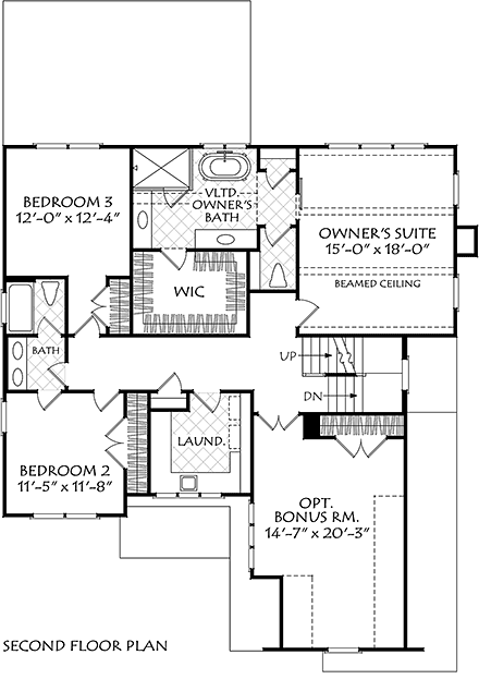 Cottage, Country, Craftsman, Farmhouse, Traditional House Plan 83145 with 3 Beds, 3 Baths, 2 Car Garage Second Level Plan