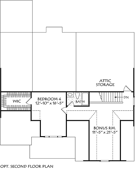 Cottage, Country, Craftsman, Farmhouse, Ranch, Traditional House Plan 83150 with 3 Beds, 2 Baths, 2 Car Garage Second Level Plan