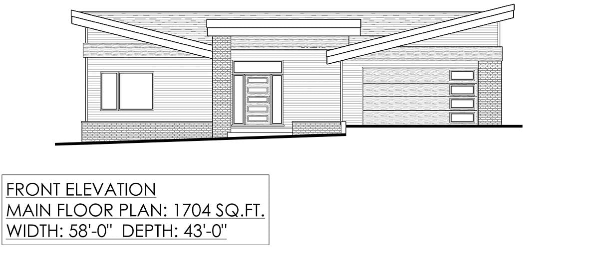 Modern Plan with 2672 Sq. Ft., 4 Bedrooms, 4 Bathrooms, 2 Car Garage Picture 2
