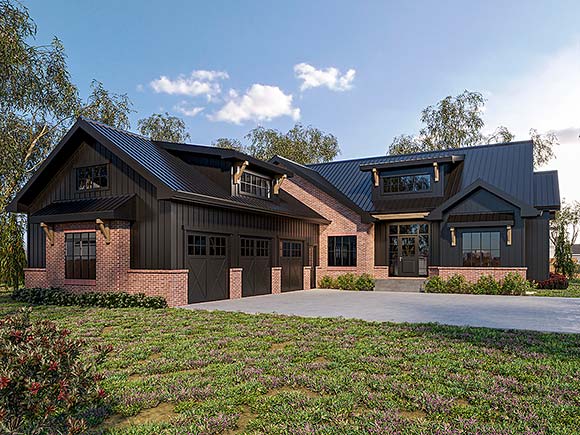 Contemporary House Plan 83308 with 4 Beds, 5 Baths, 3 Car Garage Elevation