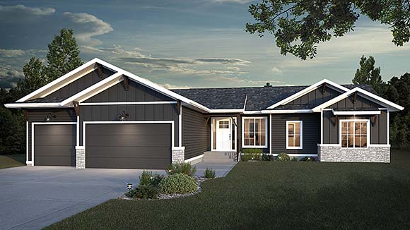 Craftsman, Farmhouse, Traditional House Plan 83311 with 2 Beds, 2 Baths, 3 Car Garage Elevation