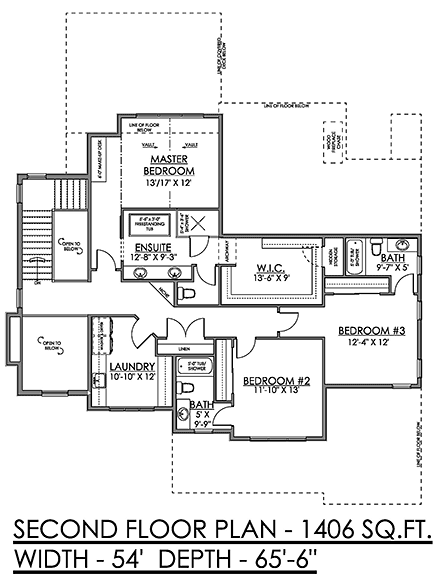 Contemporary, Farmhouse, New American, Traditional House Plan 83324 with 3 Beds, 4 Baths, 3 Car Garage Second Level Plan