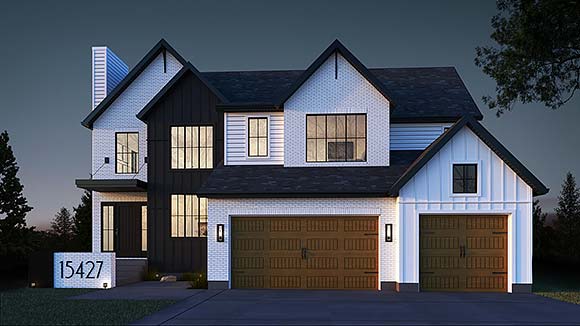 Contemporary, Farmhouse, New American, Traditional House Plan 83324 with 3 Beds, 4 Baths, 3 Car Garage Elevation