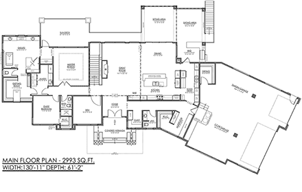 Prairie House Plan 83325 with 4 Beds, 5 Baths, 4 Car Garage First Level Plan