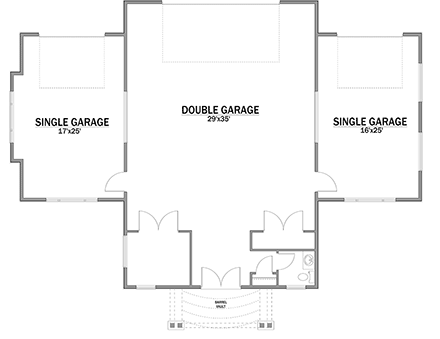 Craftsman, European 4 Car Garage Plan 83332 First Level Plan